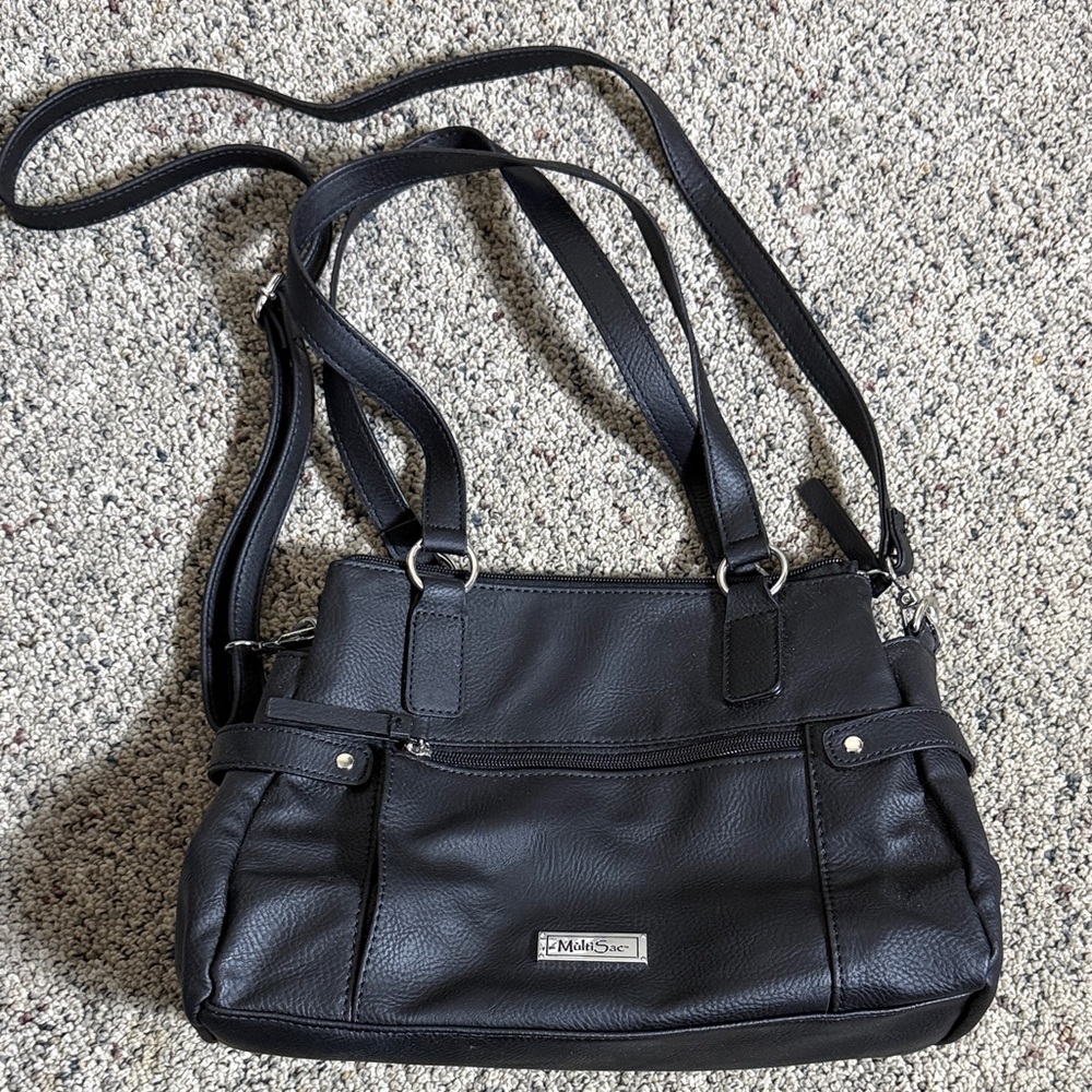 Multisac Black Shoulder Bag Multiple Pockets & Co… - image 1